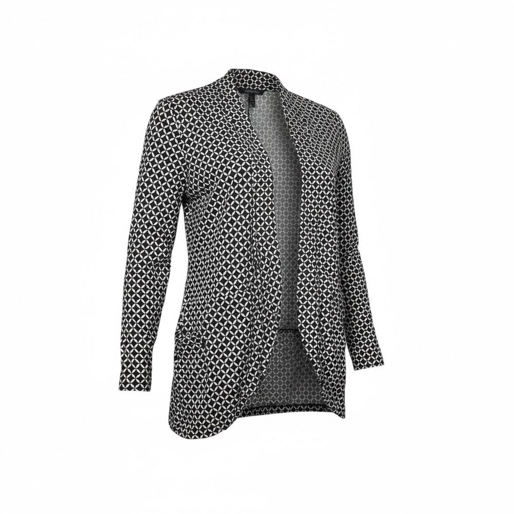 Robert Louis Geometric Print Open Front Draped Cardigan Jacket L